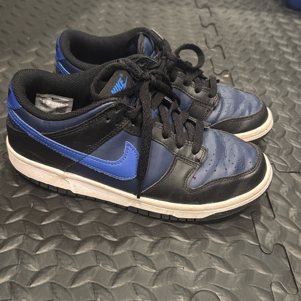 Nike dunks low blue and black